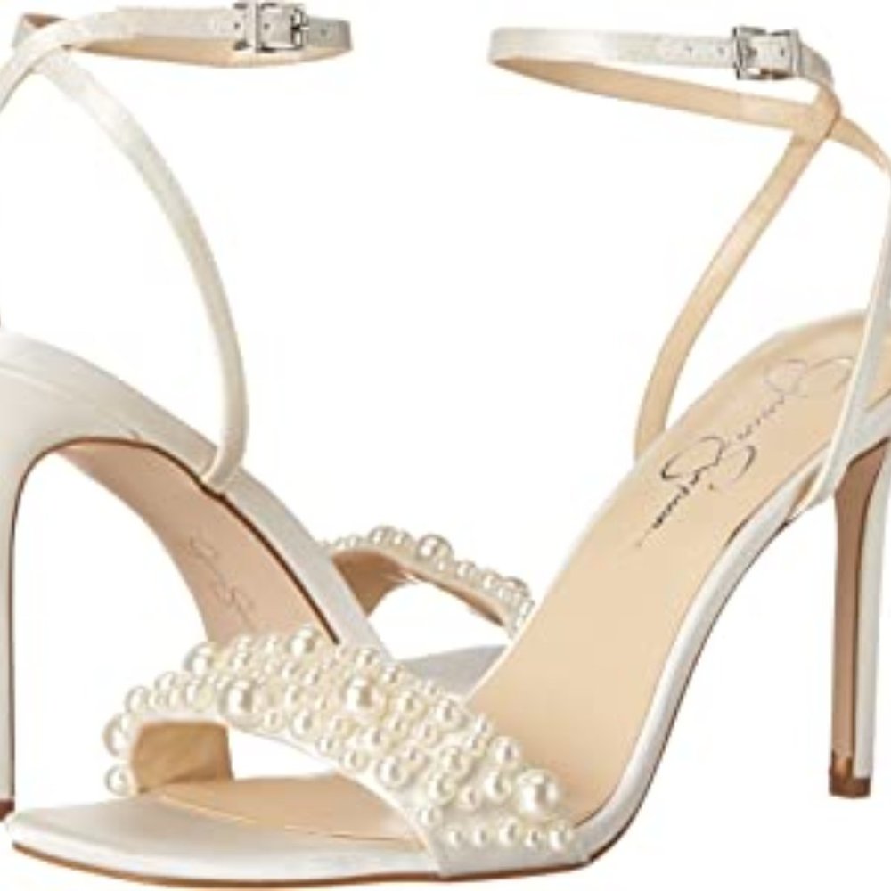 Jessica Simpson Omilira Pearl Detail Heels - White